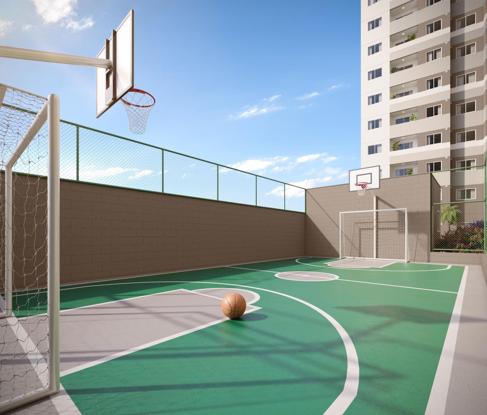 Quadra recreativa poliesportiva